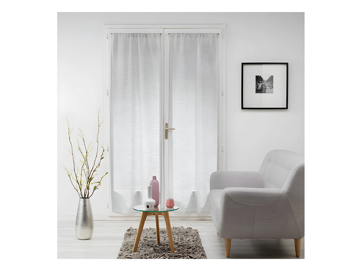 Paire de Voilages "Milza" 70x200cm Gris