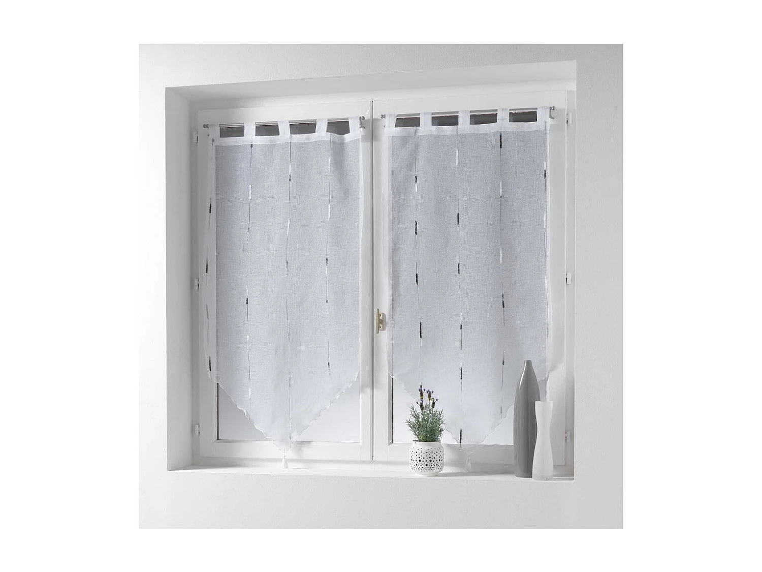 Paire de Voilages "Chenilla" 60x90cm Gris