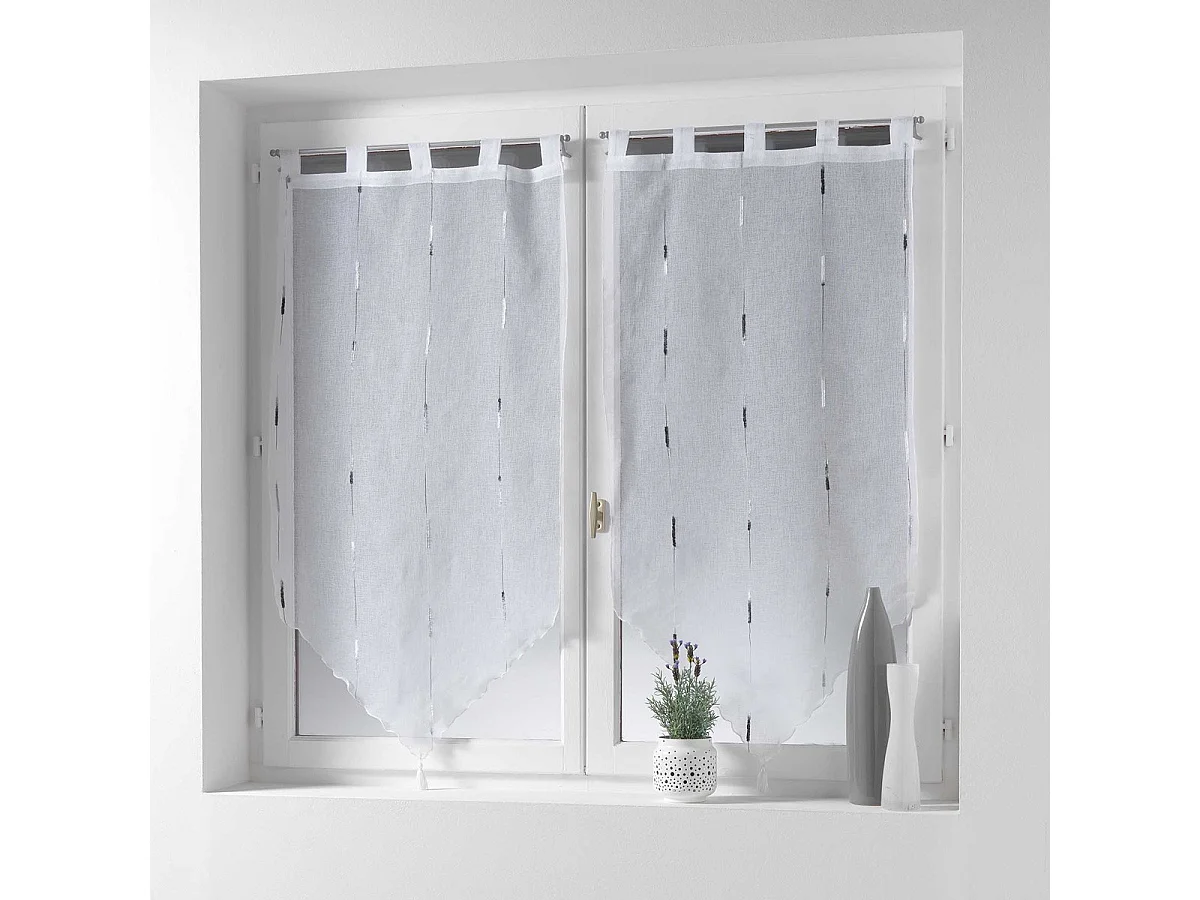 Paire de Voilages "Chenilla" 60x90cm Gris