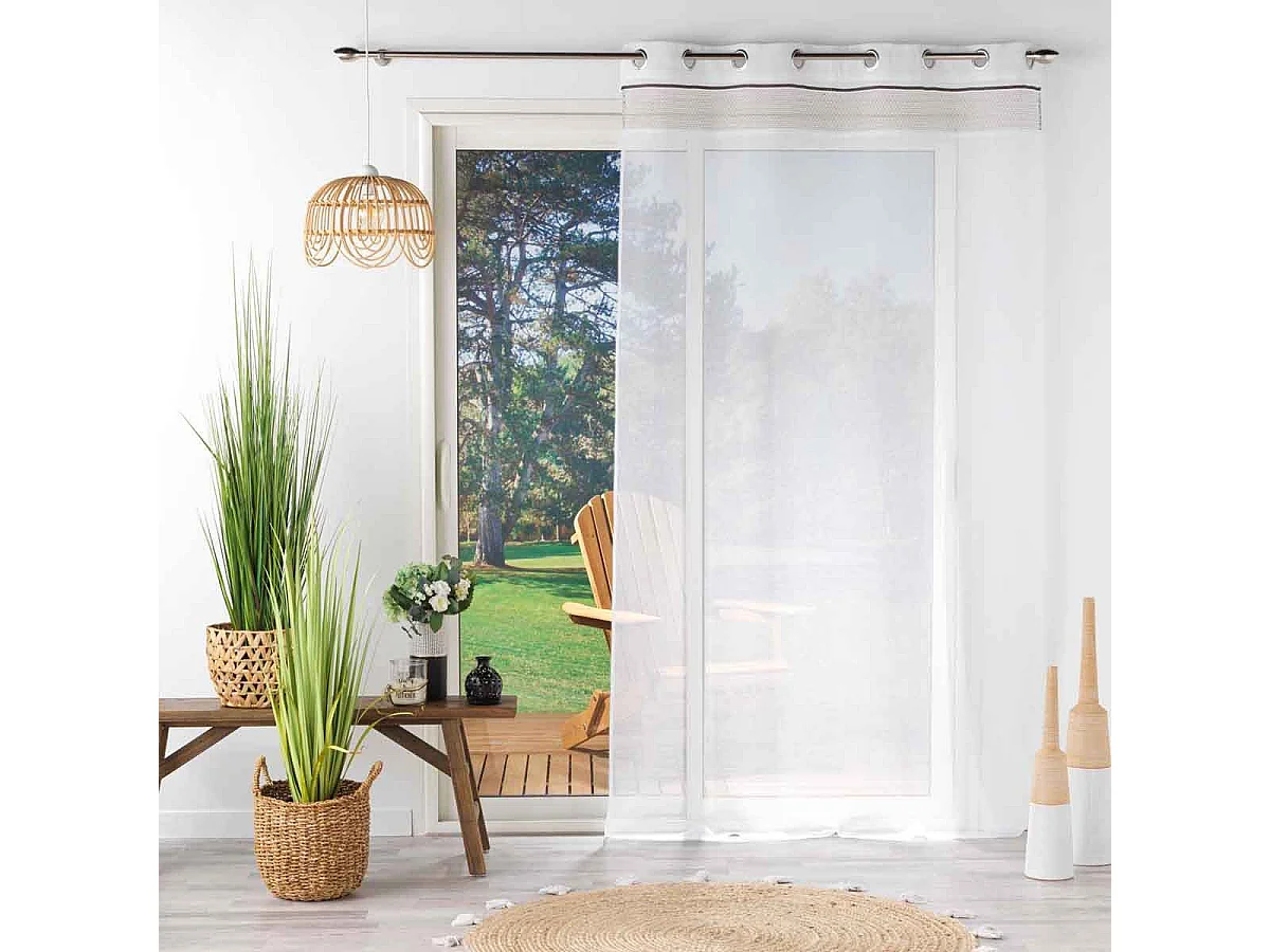 Rideau Voilage à Œillets "Nikita" 140x240cm Blanc