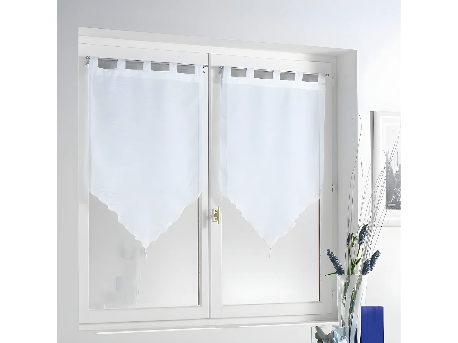 Paire de Voilages "Lisséa" 45x120cm Blanc