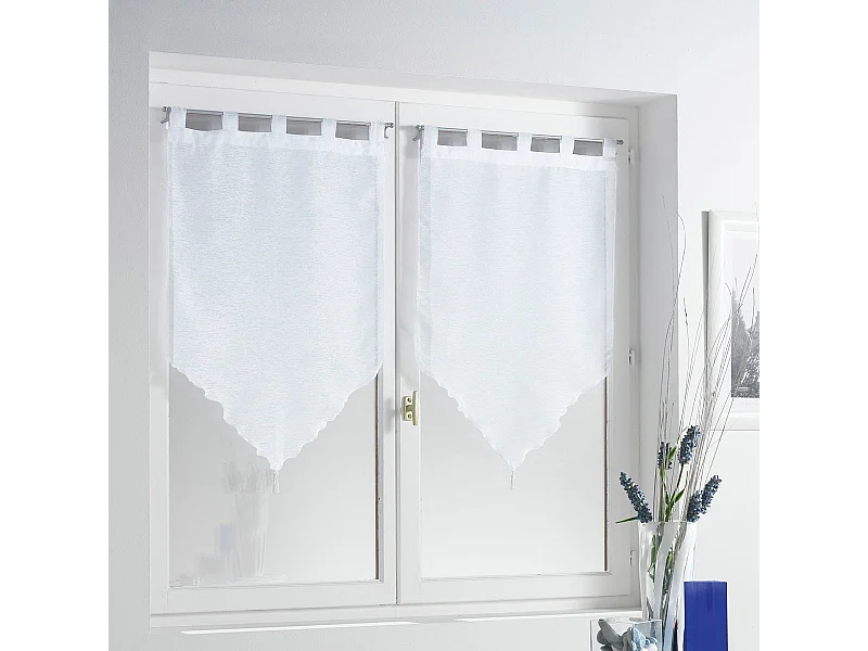 Paire de Voilages "Lisséa" 45x120cm Blanc