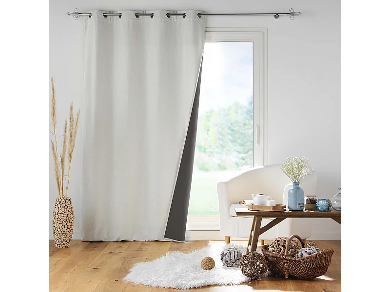 Rideau à Œillets Isolant "Jupiter" 140x260cm Naturel