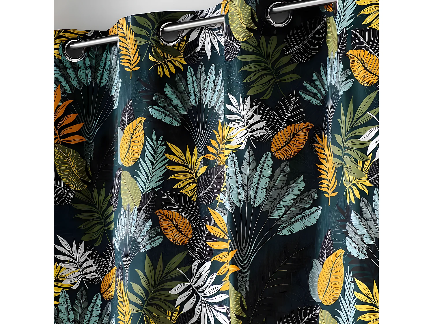 Rideau à Œillets Imprimé "Panazio" 140x240cm Bleu