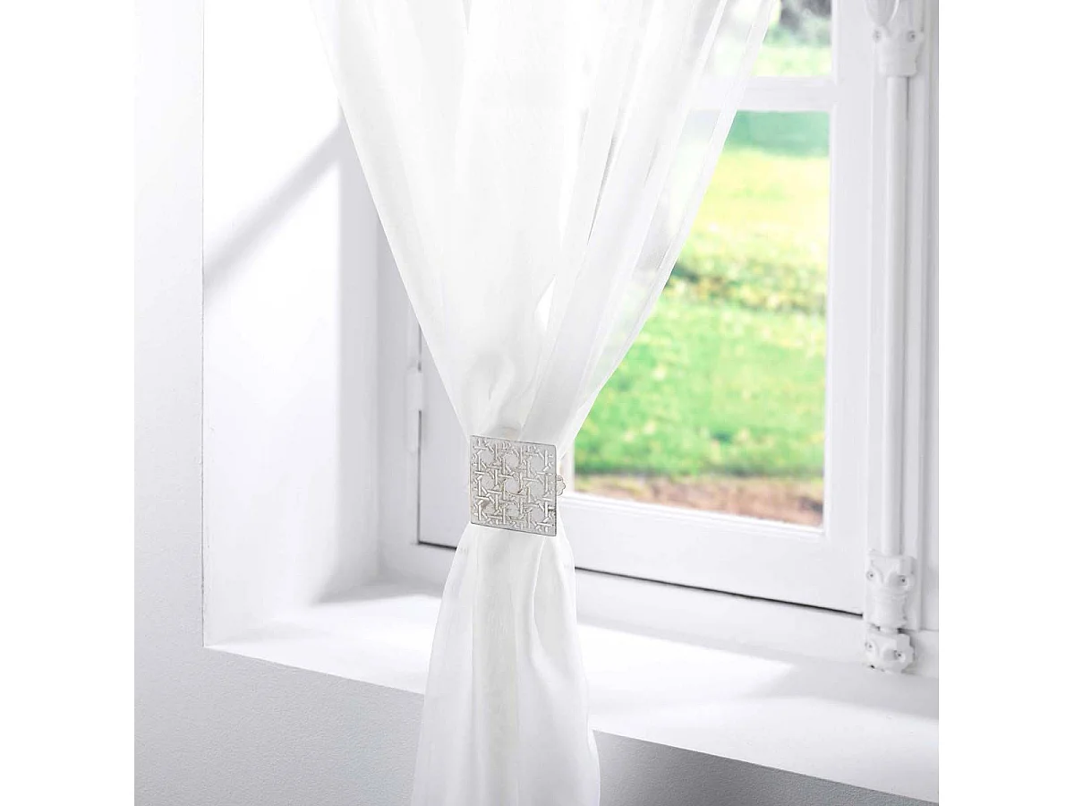 Lot de 2 Embrasses à Rideau "Emery" 6cm Blanc