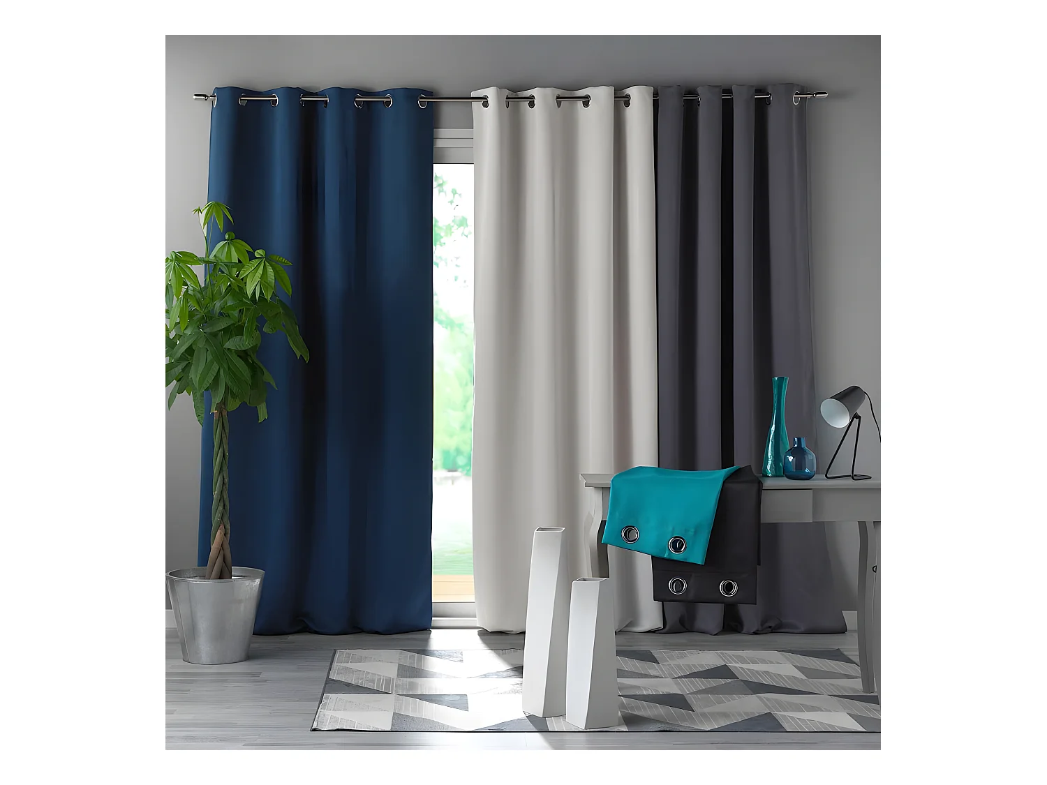 Rideau Occultant "Occult" 135x240cm Bleu Navy