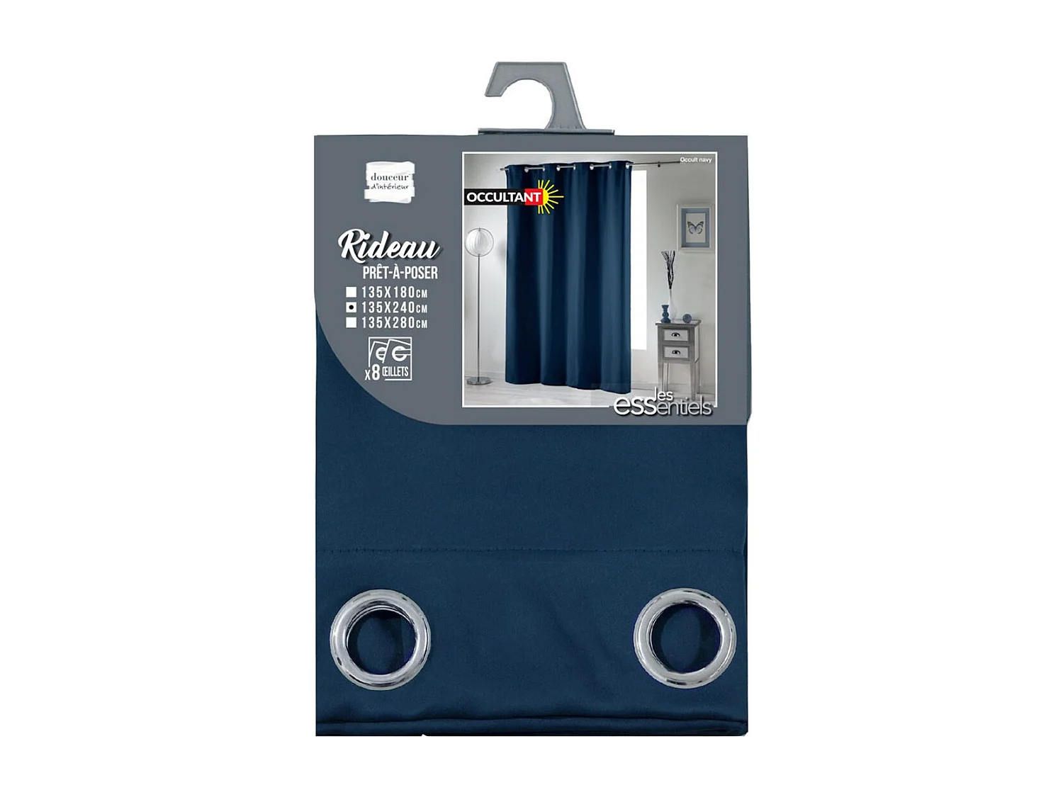 Rideau Occultant "Occult" 135x240cm Bleu Navy