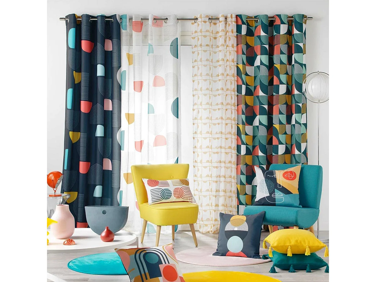Cortina de moda geométrica 140 x 240 cm