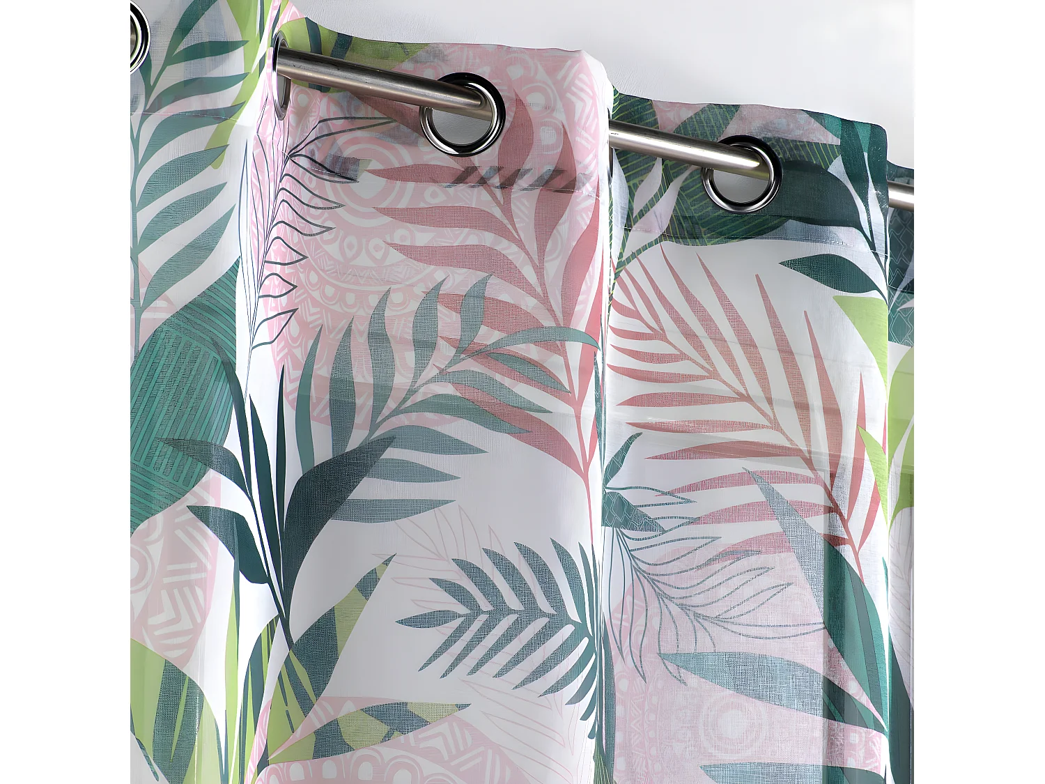 Rideau Voilage à Œillets "Assana" 140x240cm Rose