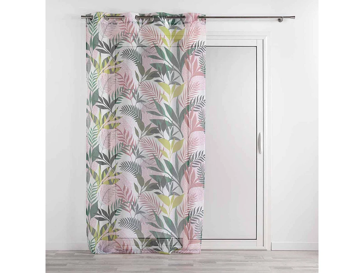 Rideau Voilage à Œillets "Assana" 140x240cm Rose