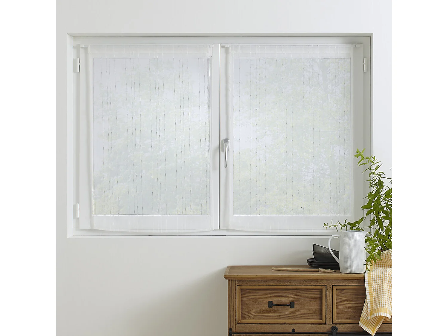 Paire de Voilages "Anissa" 60x90cm Blanc