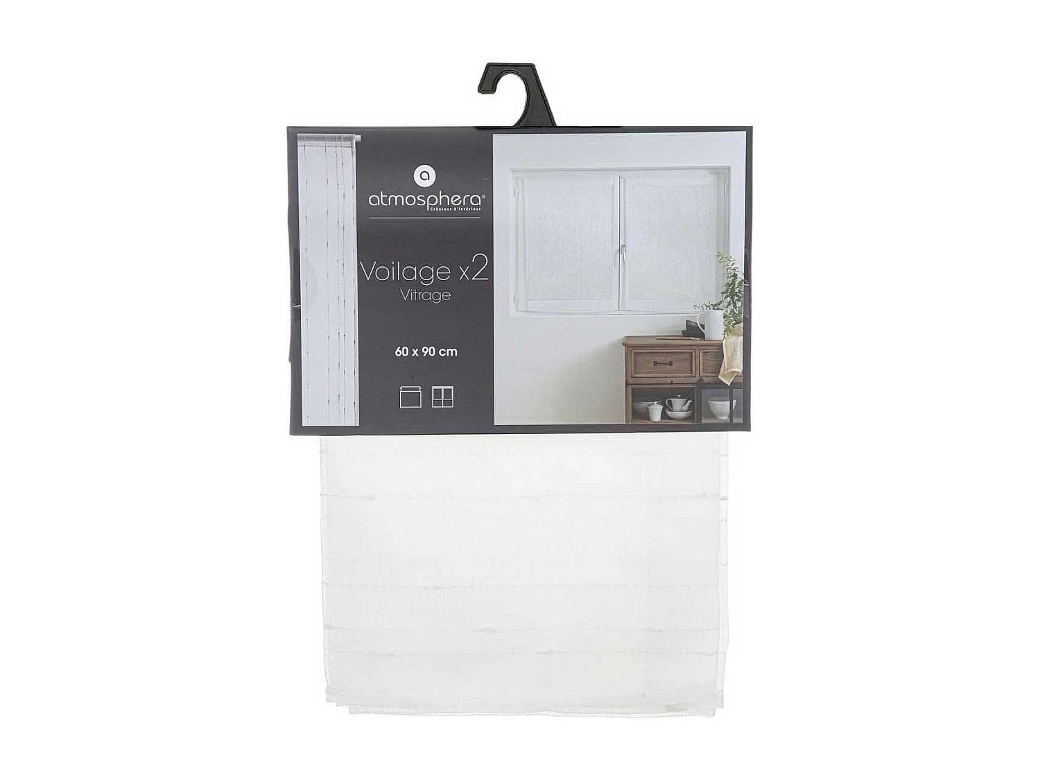 Paire de Voilages "Anissa" 60x90cm Blanc