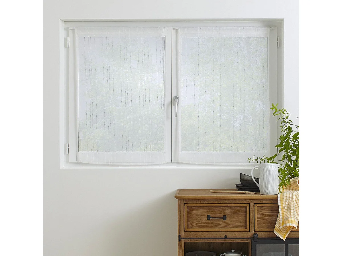 Paire de Voilages "Anissa" 60x90cm Blanc