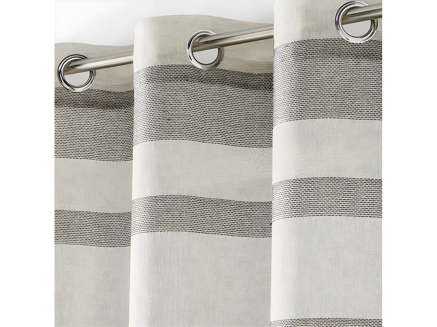 Rideau Voilage à Œillets "Palerma" 140x280cm Sable