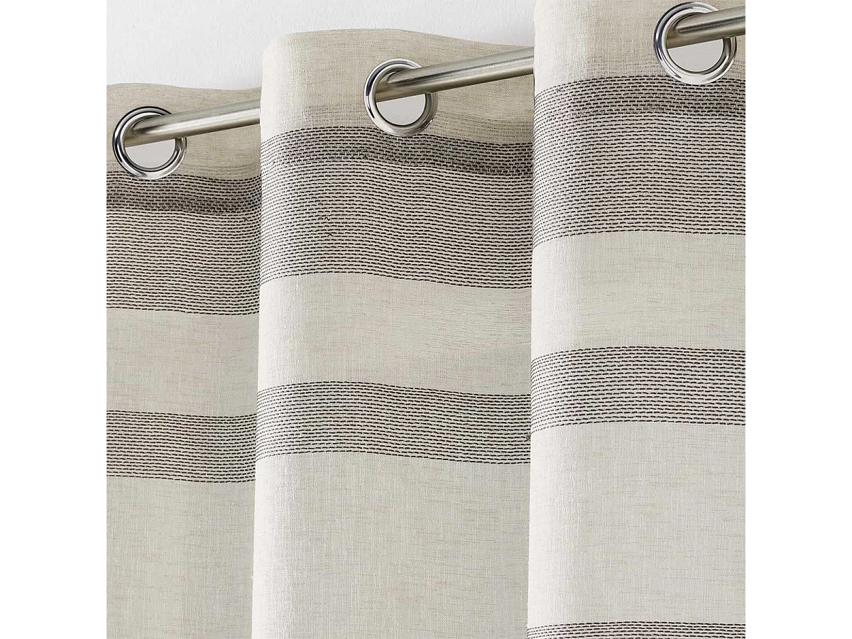 Rideau Voilage à Œillets "Palerma" 140x280cm Sable