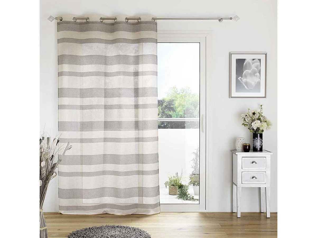 Rideau Voilage à Œillets "Palerma" 140x280cm Sable