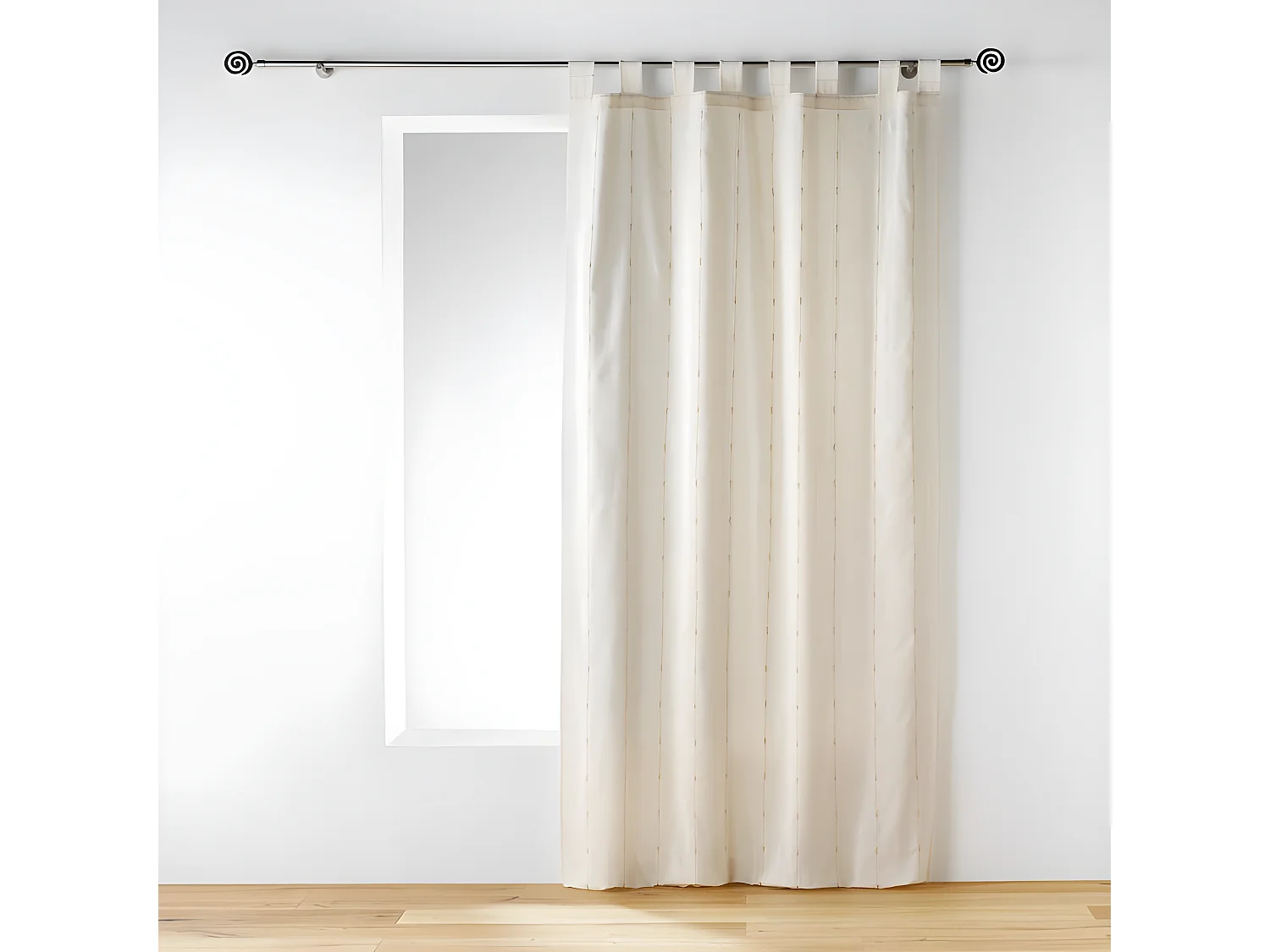 Rideau à Passants "Loratitude" 140x260cm Naturel & Or