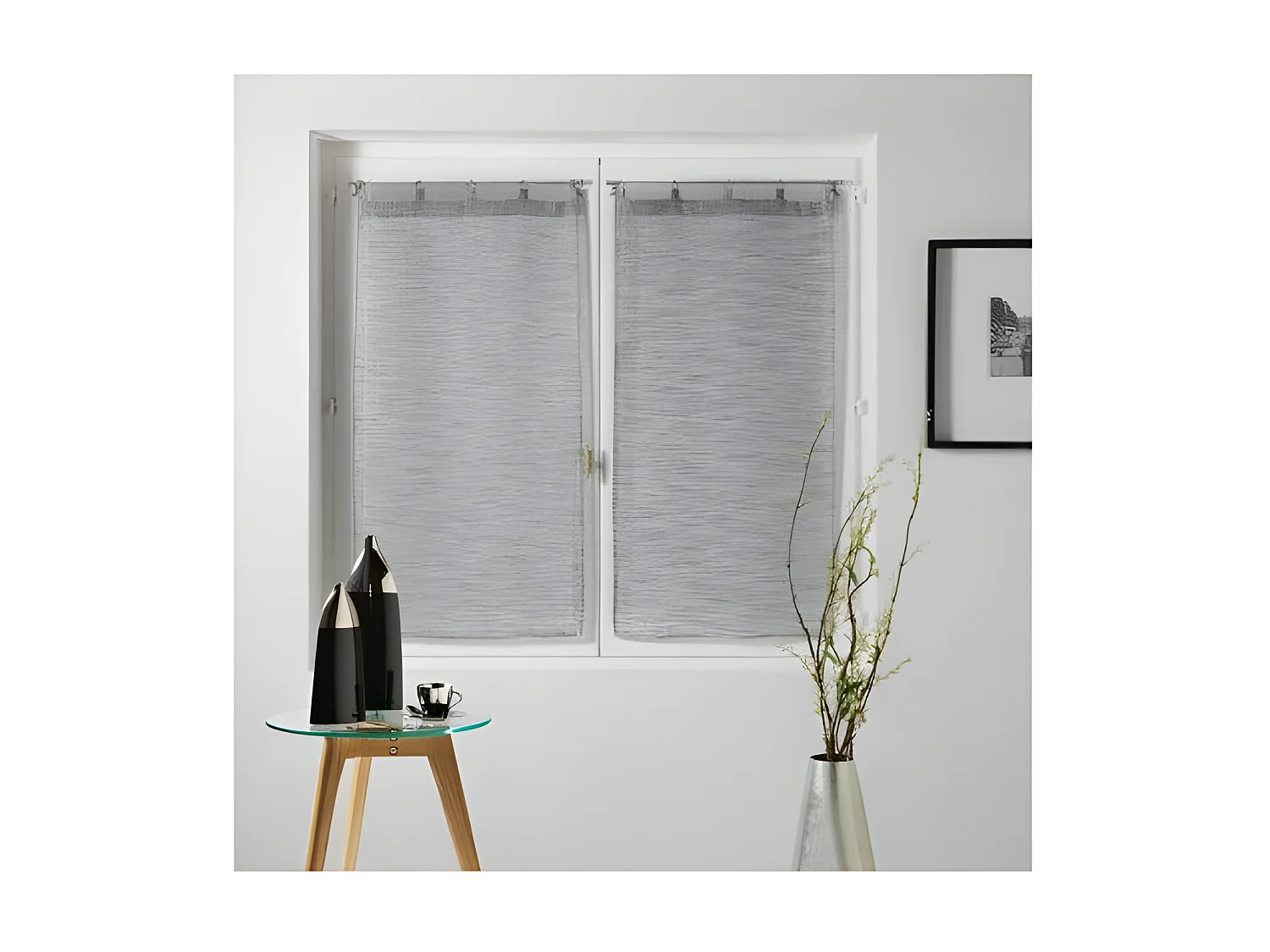 Paire de Voilages "Milza" 60x90cm Anthracite