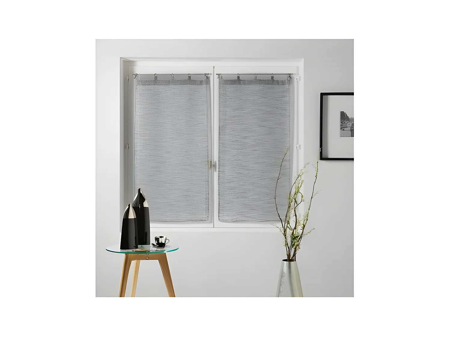 Paire de Voilages "Milza" 60x90cm Anthracite