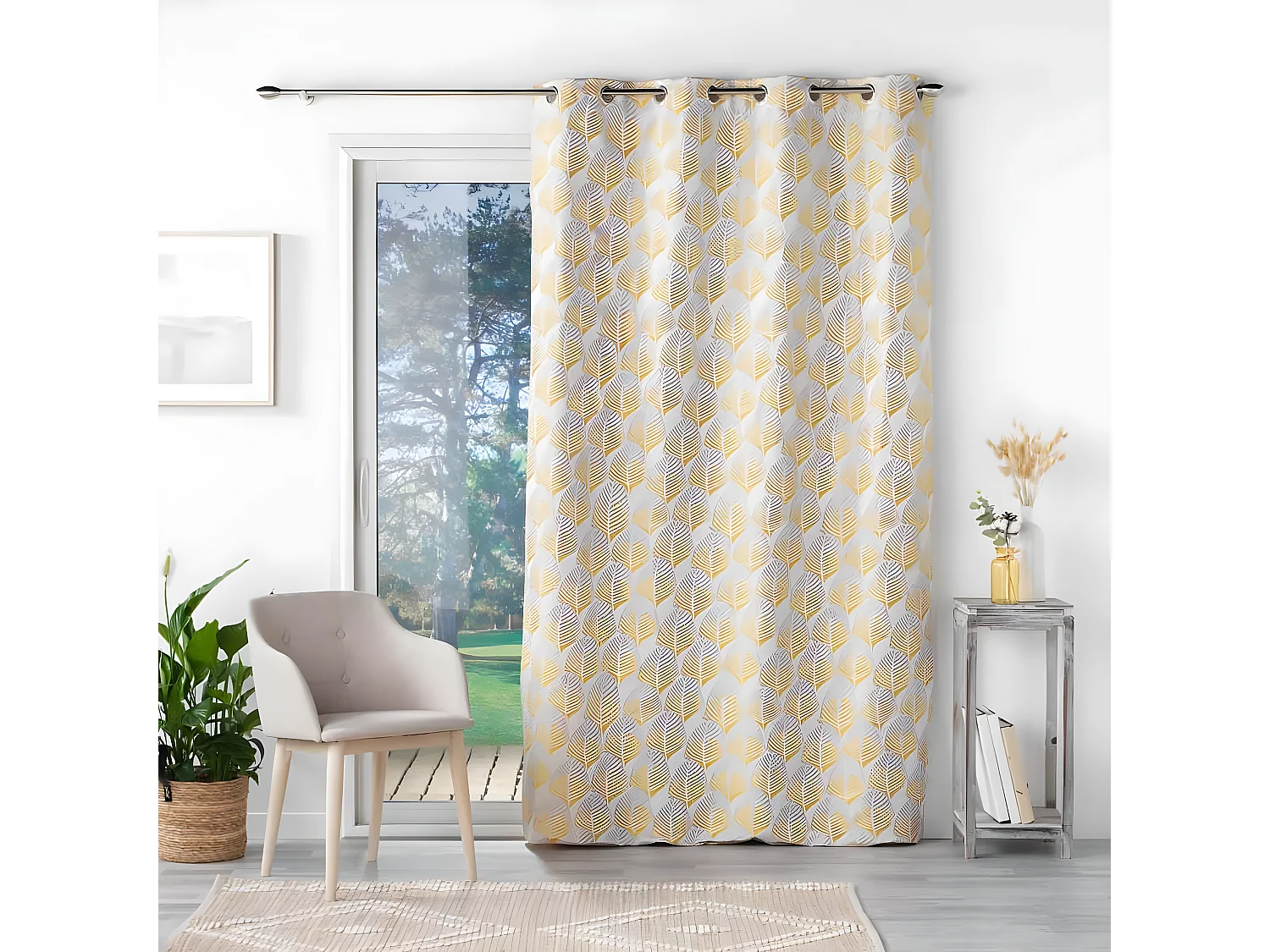 Rideau à Œillets "Floriani" 140x260cm Jaune