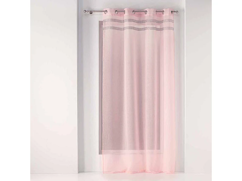 Rideau Voilage à Œillets "Satinela" 140x240cm Rose