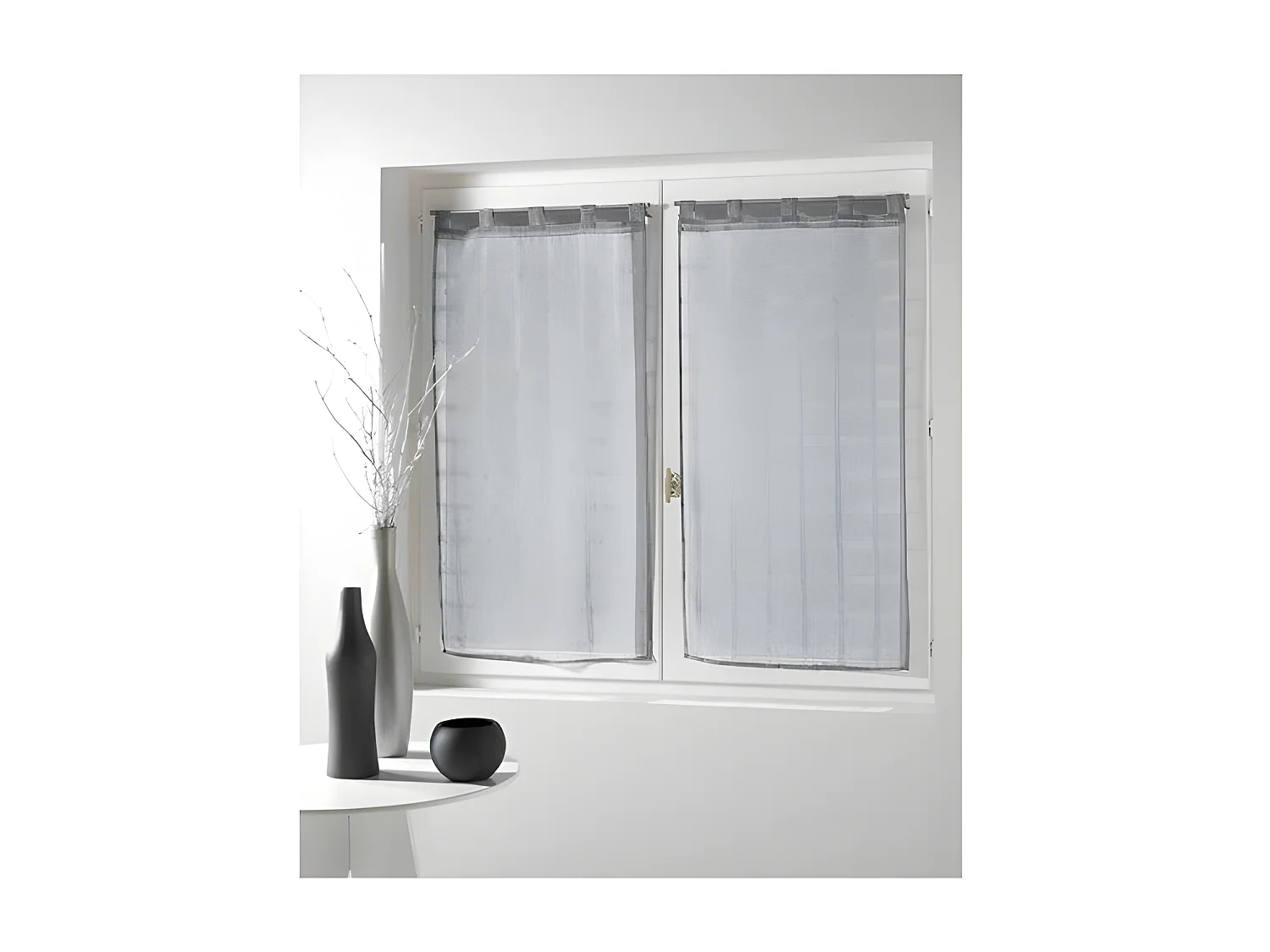 Paire de Voilages "Candide" 60x120cm Gris