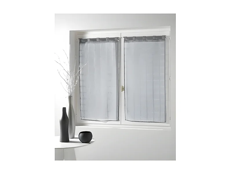 Paire de Voilages "Candide" 60x120cm Gris