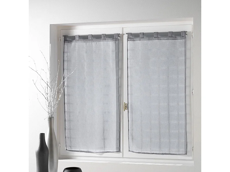Paire de Voilages "Candide" 60x120cm Gris
