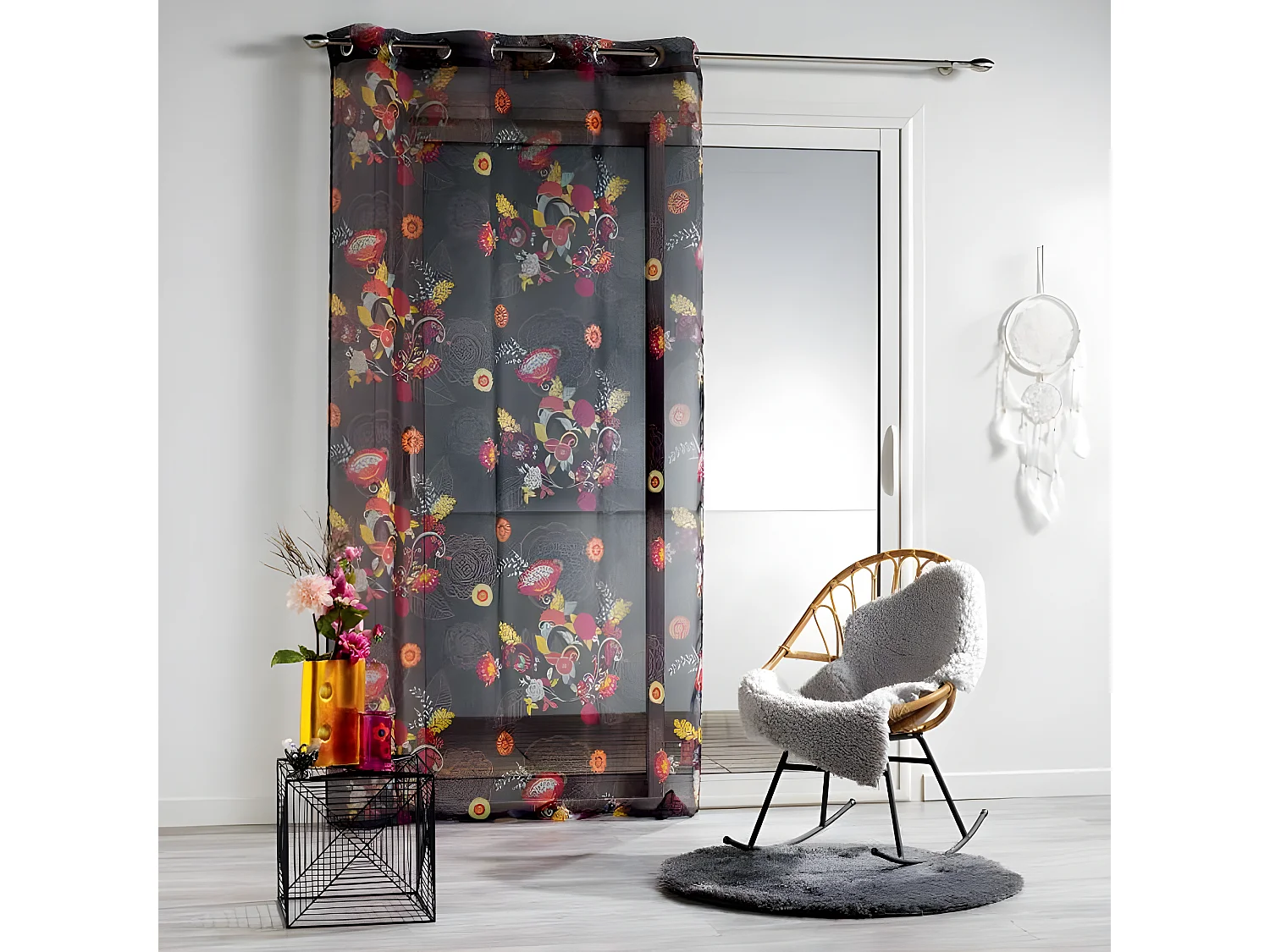 Rideau Voilage Imprimé "Botania" 140x240cm Multicolore