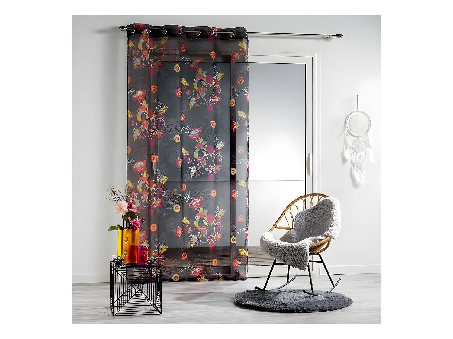 Rideau Voilage Imprimé "Botania" 140x240cm Multicolore