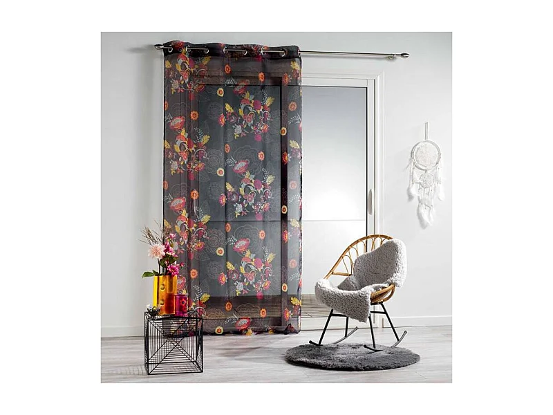 Rideau Voilage Imprimé "Botania" 140x240cm Multicolore