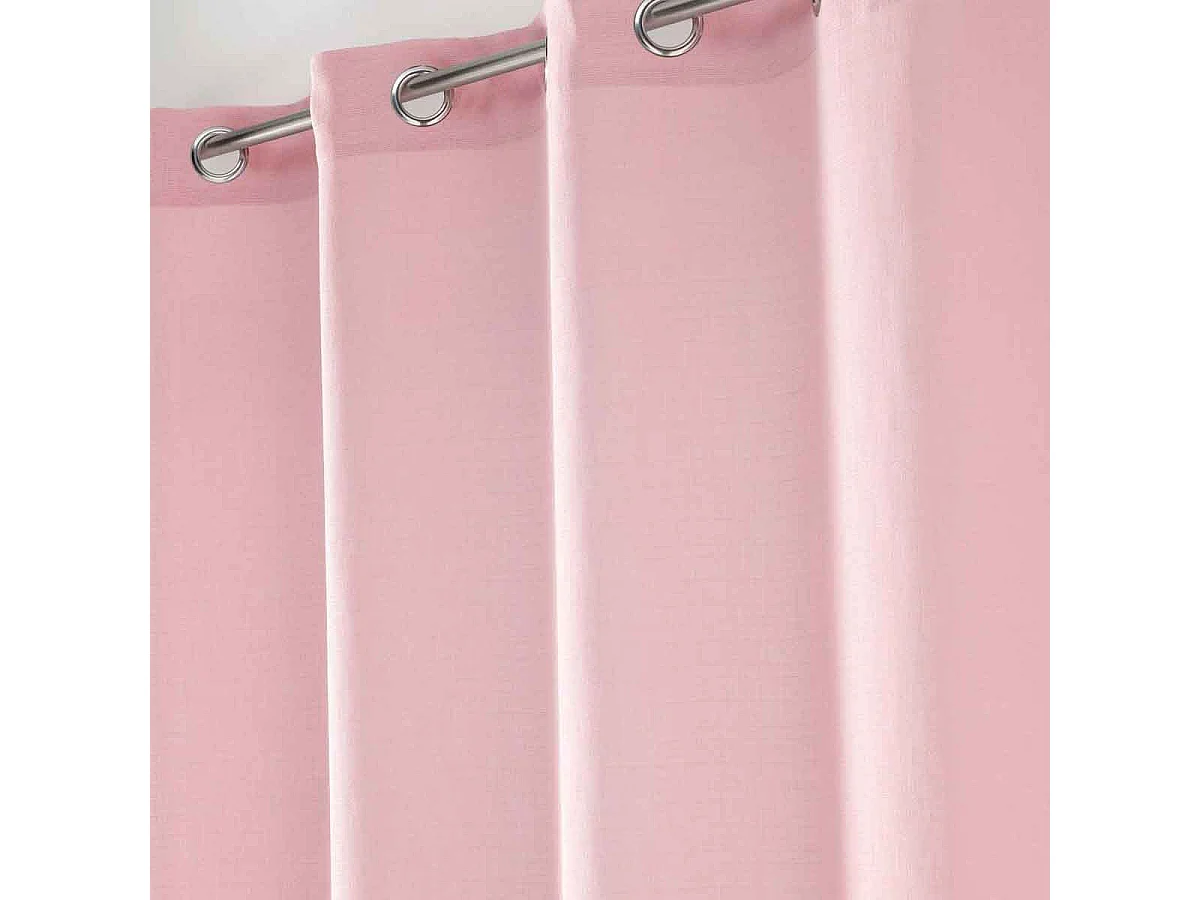 Rideau Voilage à Œillets "Soane" 140x180cm Rose