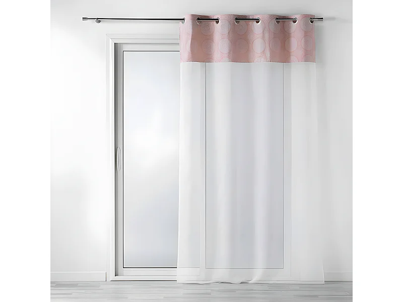 Rideau Voilage à Œillets "Sibel" 140x240cm Rose