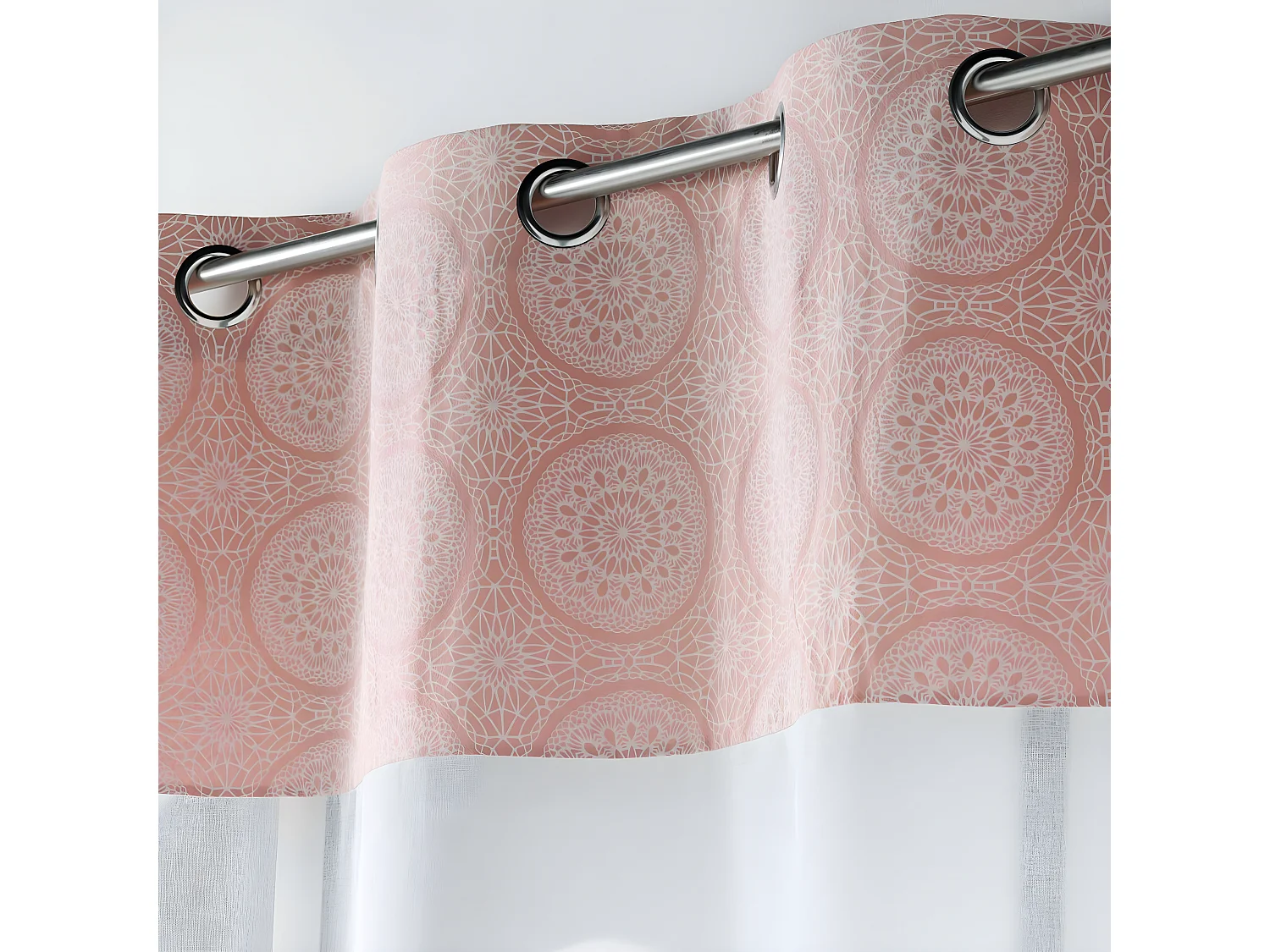 Rideau Voilage à Œillets "Sibel" 140x240cm Rose