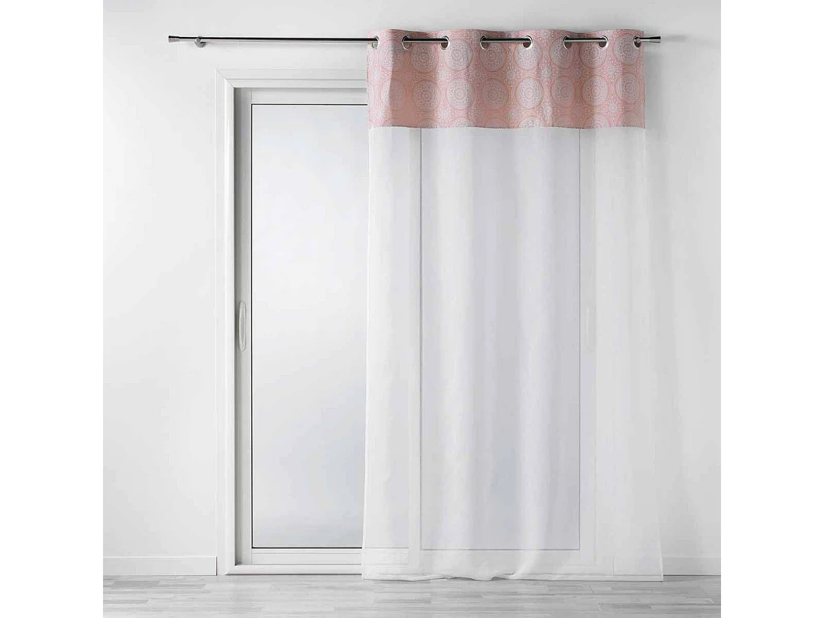 Rideau Voilage à Œillets "Sibel" 140x240cm Rose