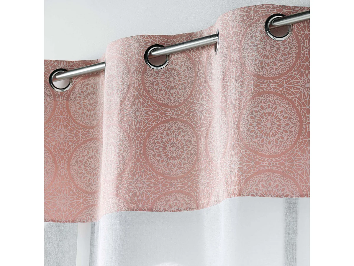 Rideau Voilage à Œillets "Sibel" 140x240cm Rose
