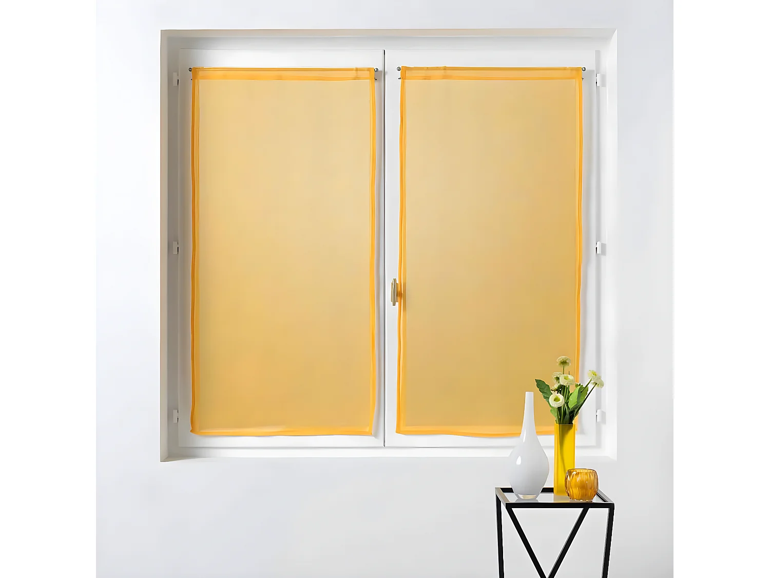 Paire de Voilages "Sandra" 60x90cm Jaune