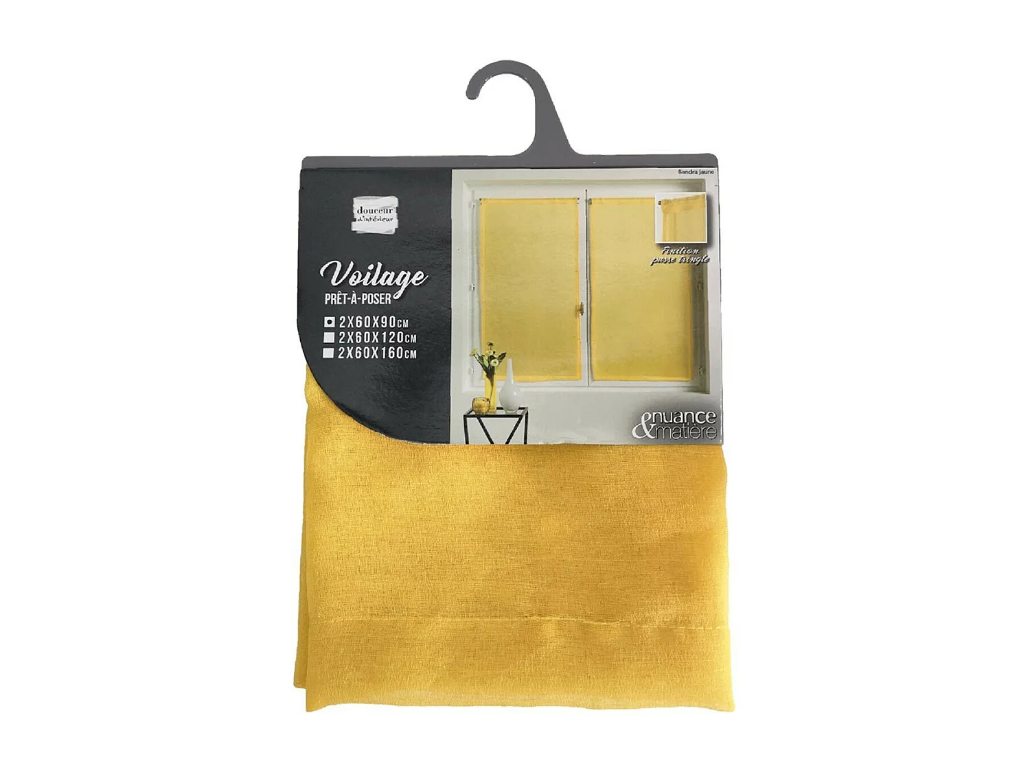 Paire de Voilages "Sandra" 60x90cm Jaune
