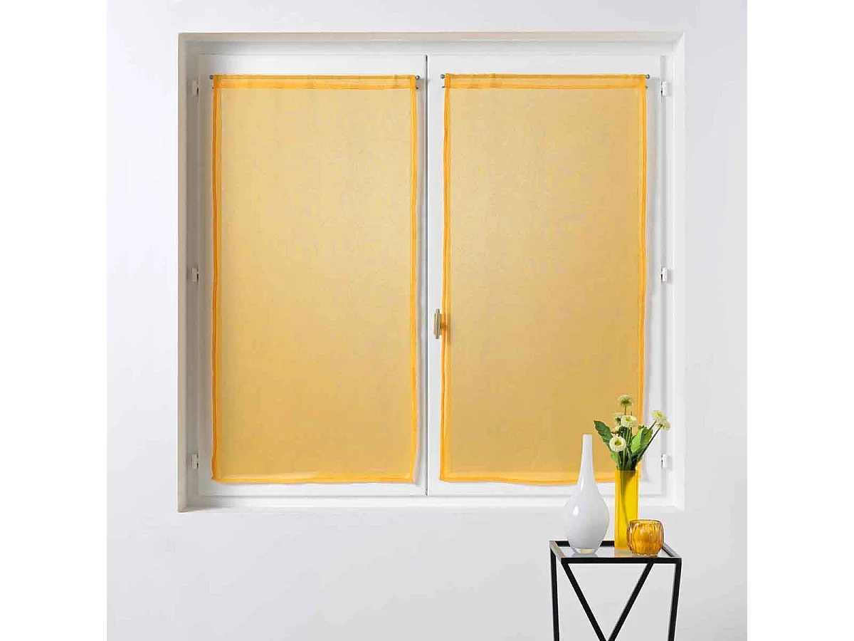 Paire de Voilages "Sandra" 60x90cm Jaune