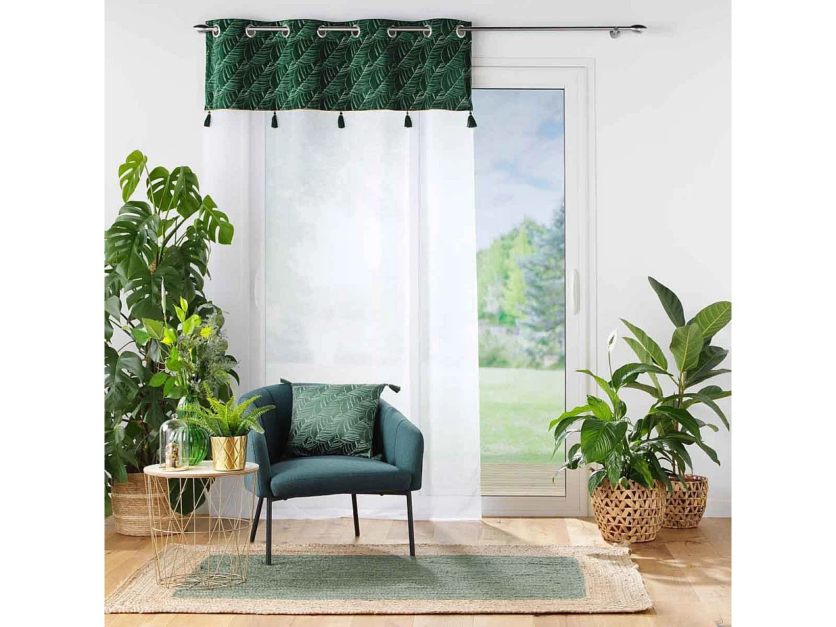 Rideau Voilage à Œillets "Palmina" 140x240cm Vert