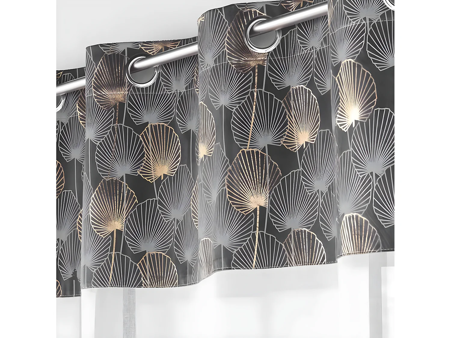 Rideau Voilage à Œillets "Clairine" 140x280cm Gris