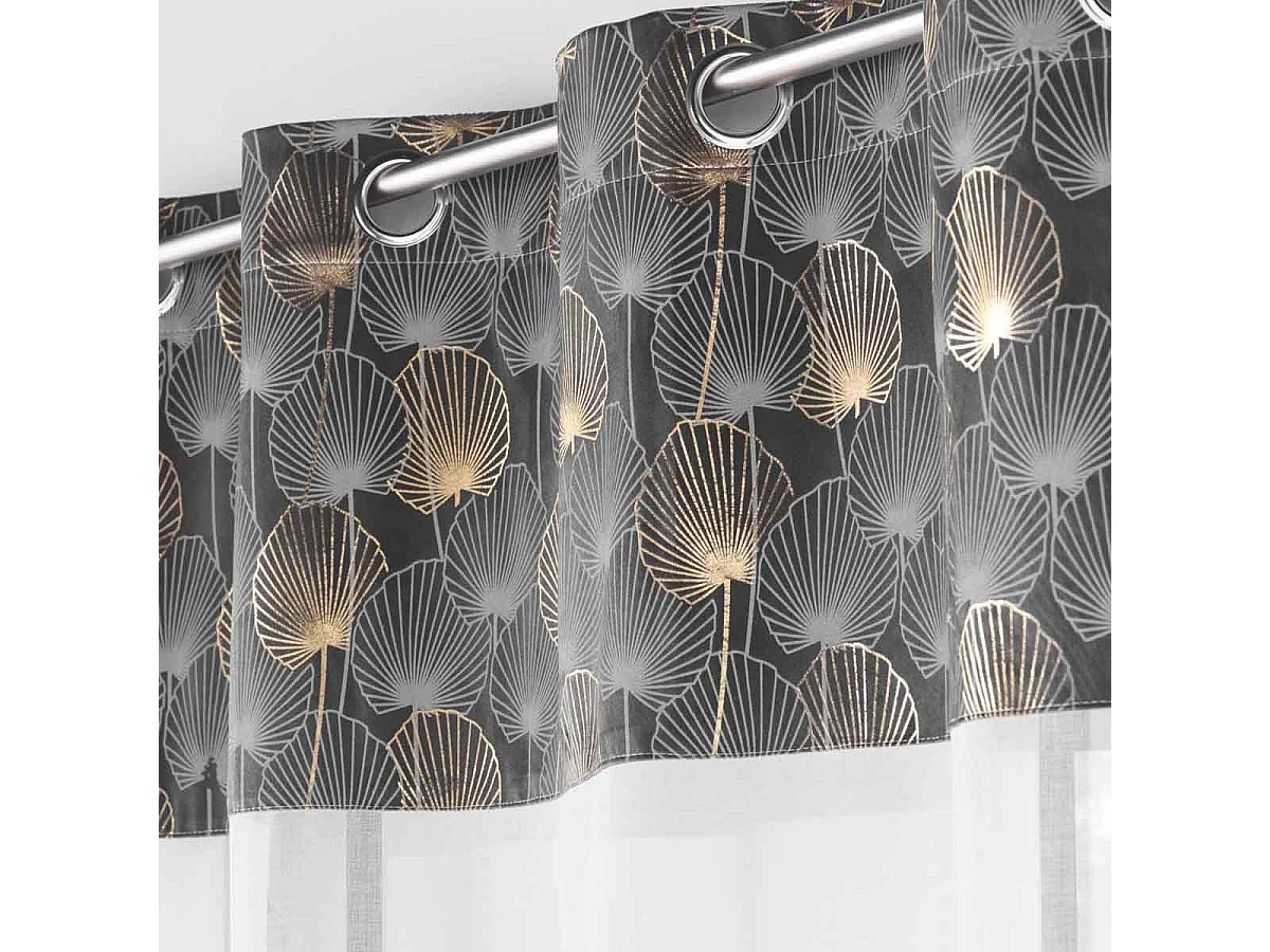 Rideau Voilage à Œillets "Clairine" 140x280cm Gris