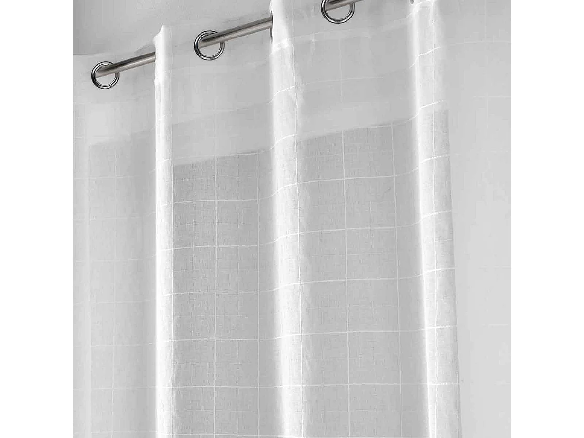 Rideau Voilage à Œillets "Eulalie" 140x240cm Blanc