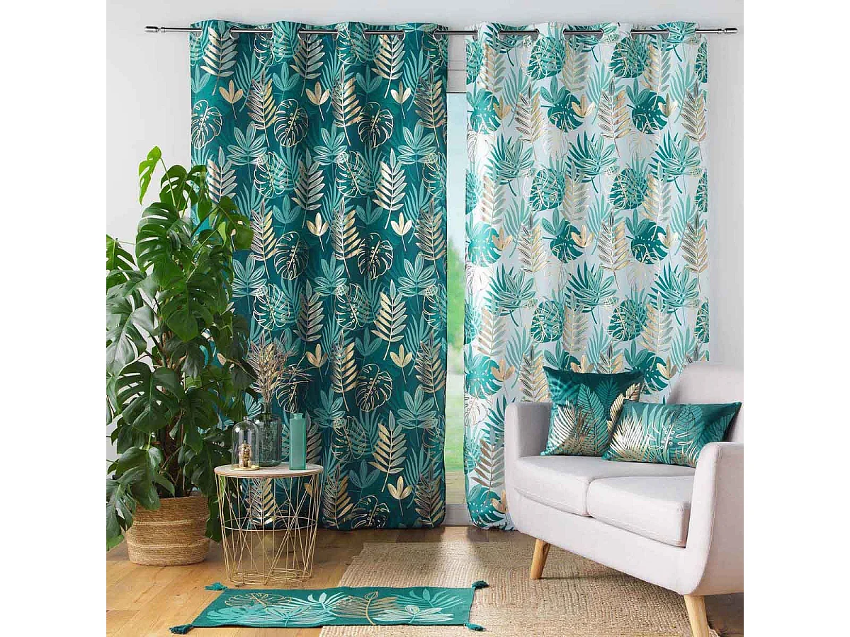 Rideau à Œillets "Ornella" 140x260cm Émeraude