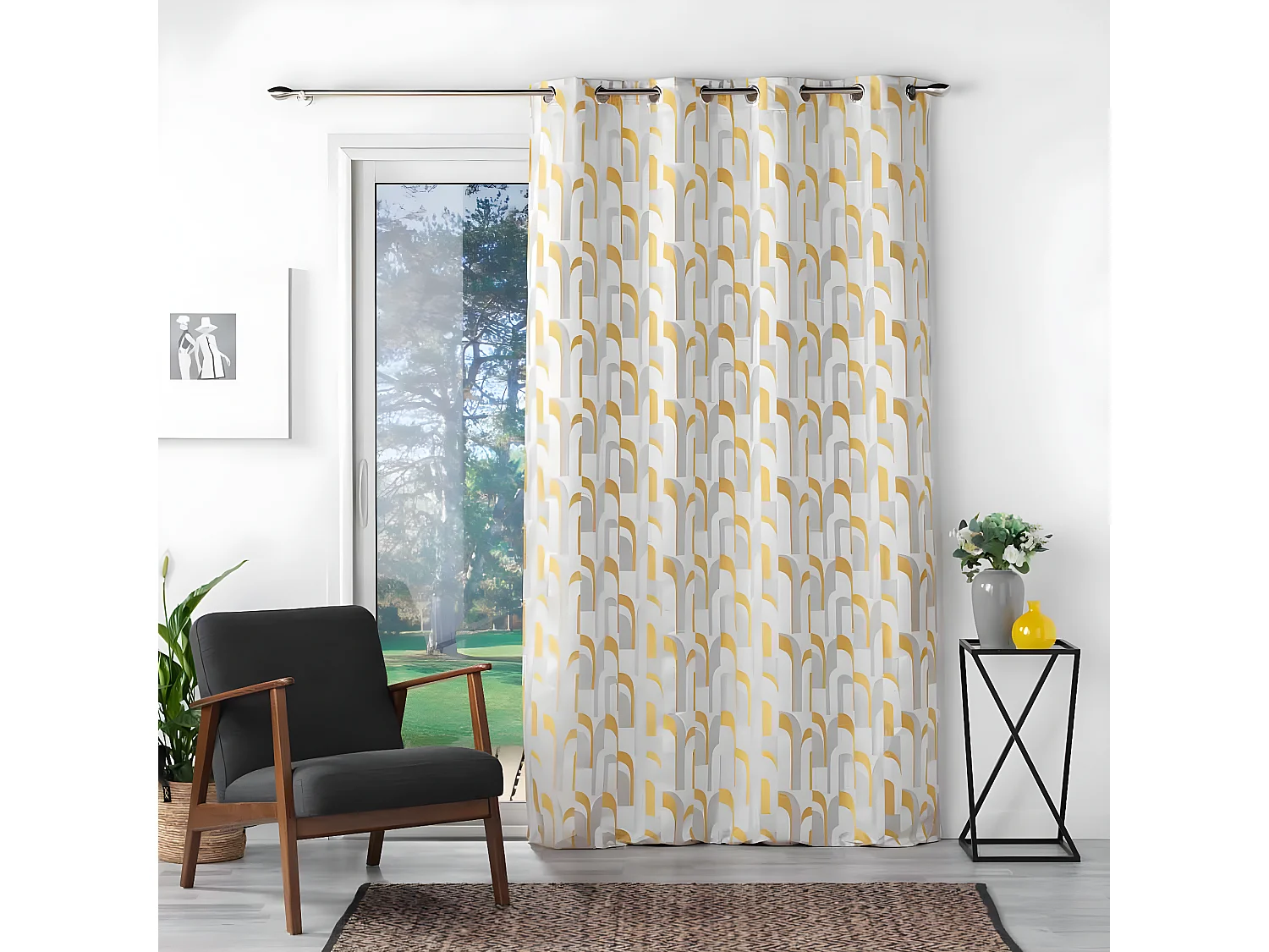 Rideau à Œillets "Médicis" 140x260cm Jaune