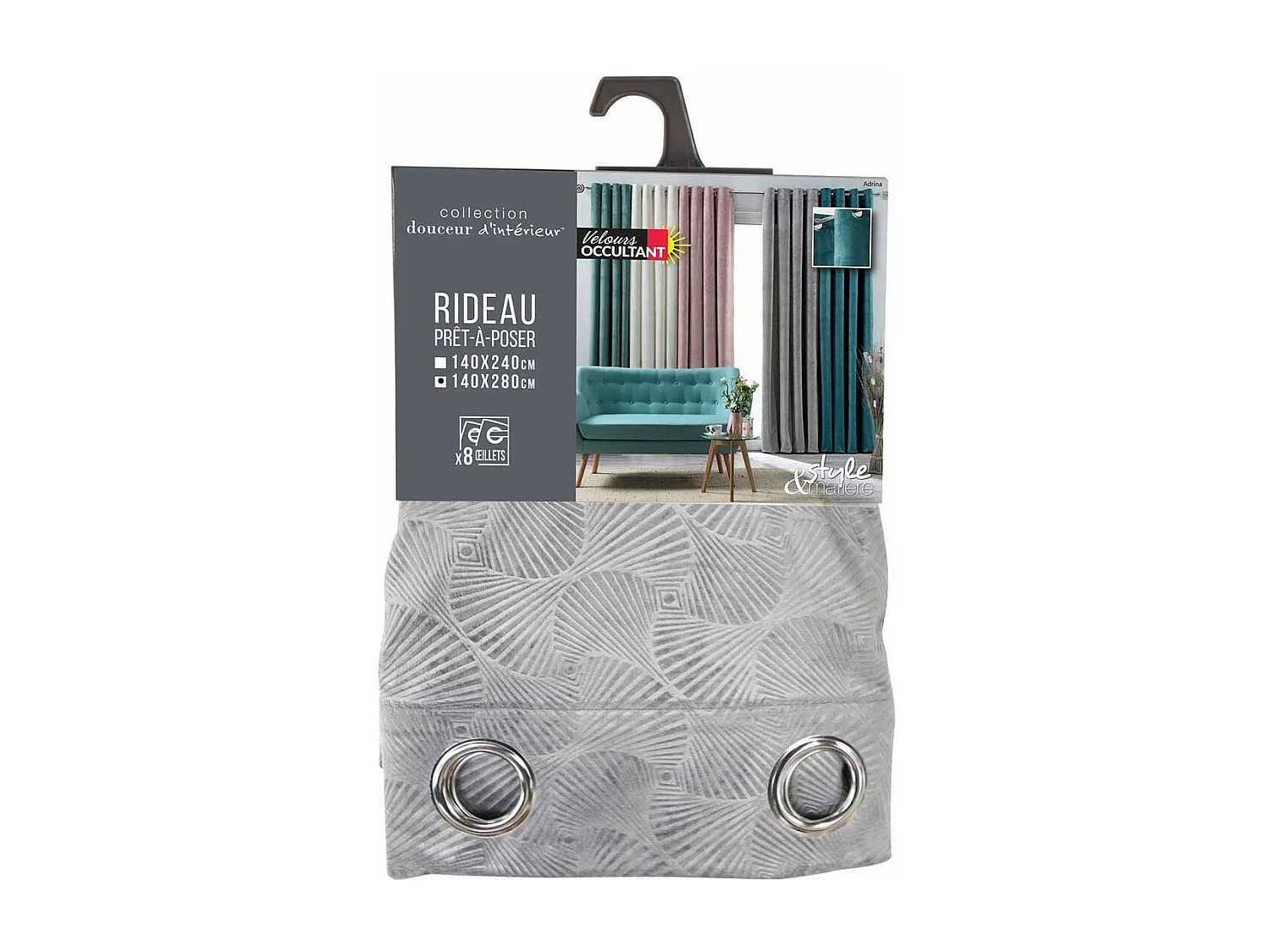 Rideau Occultant "Adrina" 140x280cm Anthracite