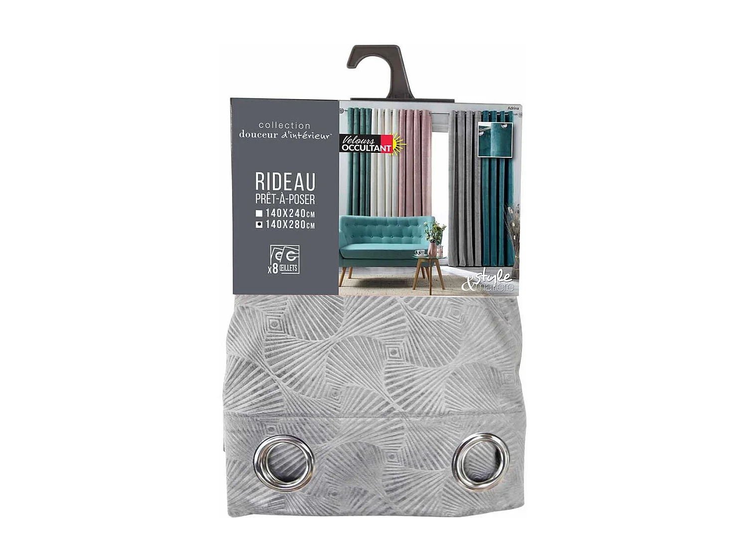 Rideau Occultant "Adrina" 140x280cm Anthracite