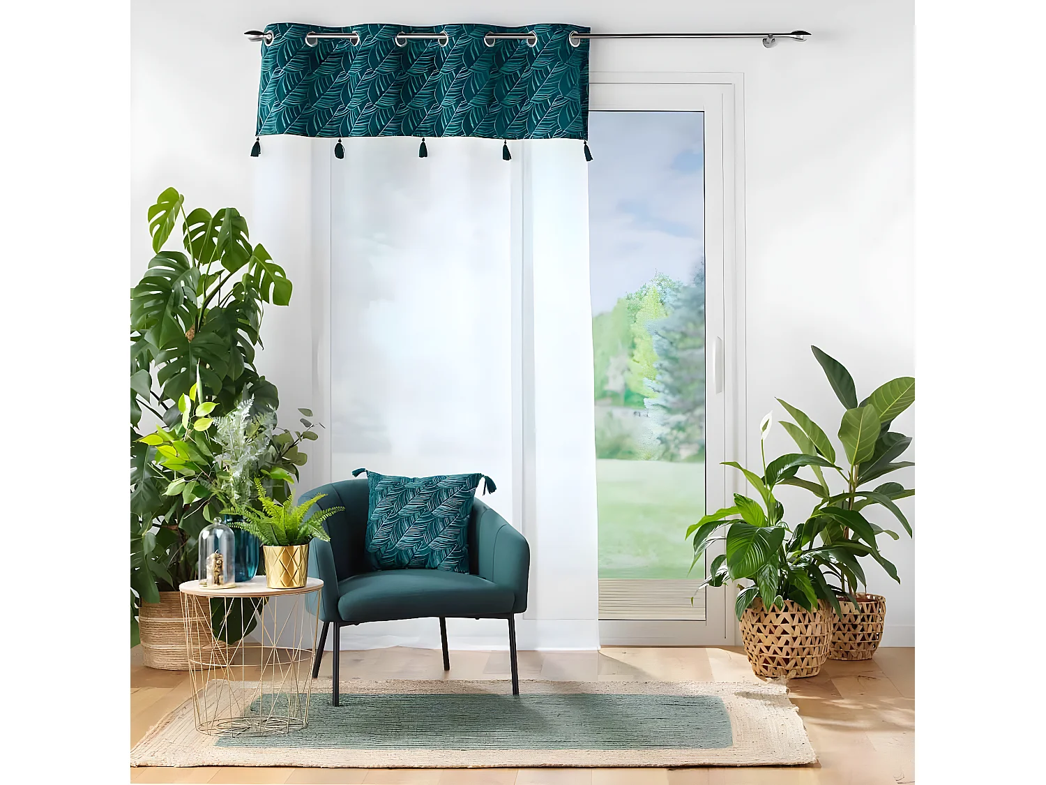 Rideau Voilage à Œillets "Palmina" 140x240cm Bleu