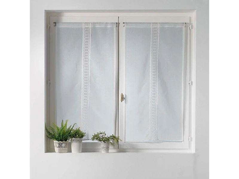 Paire de Voilages "Crochettina" 60x90cm Blanc