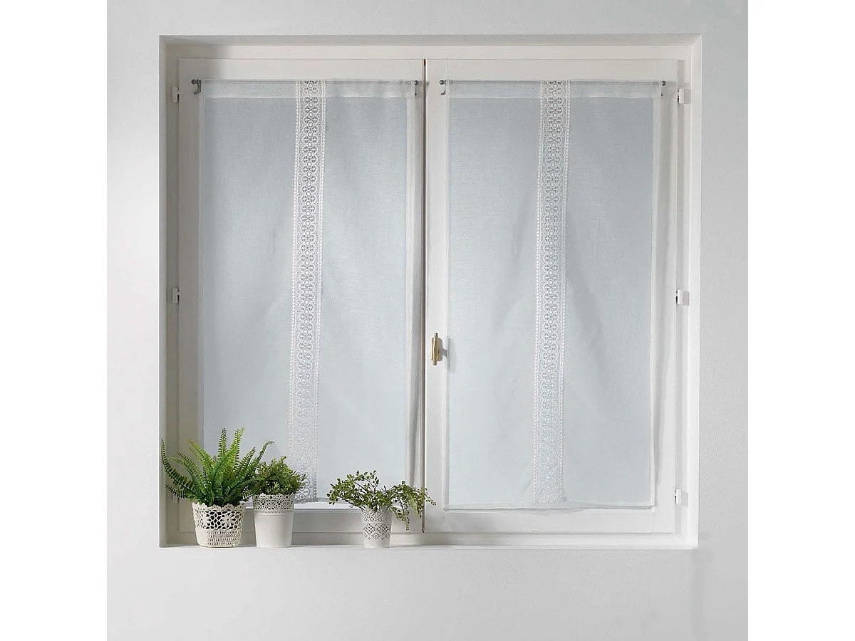 Paire de Voilages "Crochettina" 60x90cm Blanc